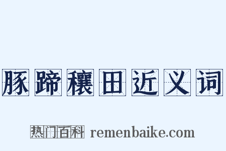 豚蹄穰田近义词是什么意思的图片